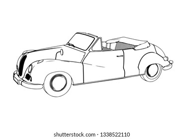 sketch sports retro car vector
