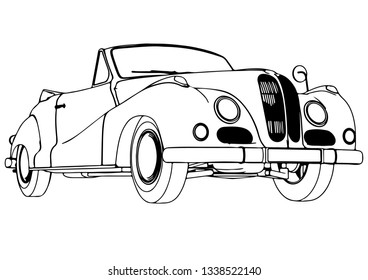 sketch sports retro car vector
