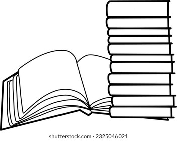 Sketch of stack of book