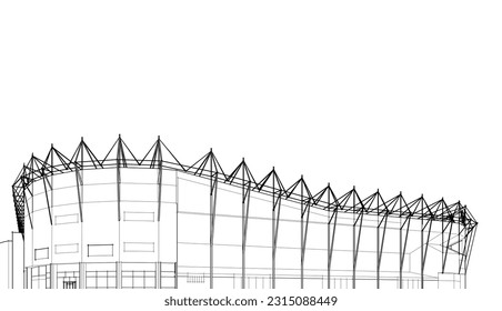 sketch of a stadium 3d illustration