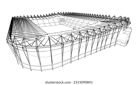 sketch of a stadium 3d illustration