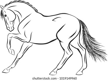 A sketch of a stamping horse.