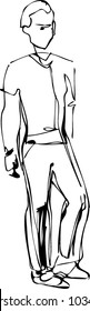 sketch of standing fellow full length