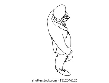 sketch standing men vector
