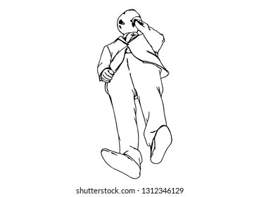 sketch standing men vector
