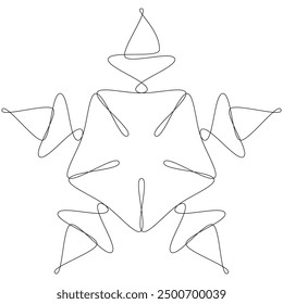 sketch of a star, abstract line drawing, mandala art style, sacred geometry lotus, floral and flower motif, icon, geometric circular