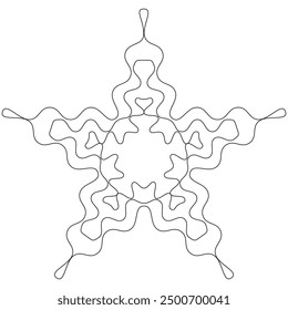 sketch of a star, abstract line drawing, mandala art style, sacred geometry lotus, floral and flower motif, icon, geometric circular