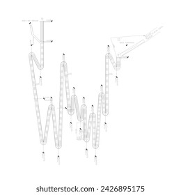 sketch of a stone staircase path on a mountain