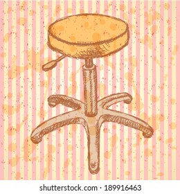 Sketch stool, vector vintage background