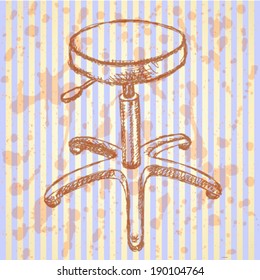 Sketch stool, vector vintage background