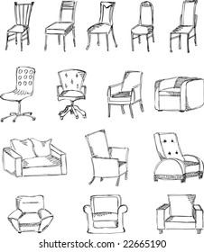 Sketch stools and chairs(Set 4)