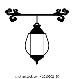 Sketch of street light, candlestick. Flat design, vector.