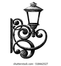 Sketch of street light , lamppost , candlestick