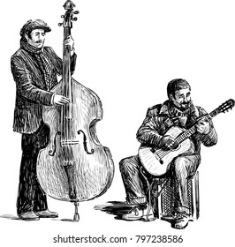 Sketch of the street musicians