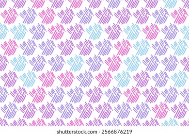 Sketch stroke scribble seamless pattern vector print design. Trendy doodle wallpaper. Grunge scribble texture background. Modern repeat paint doodle. Smudge colorful contemporary ornament.