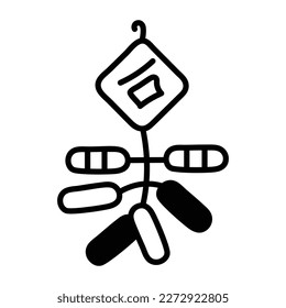 Sketch style icon of a chinese firecracker 