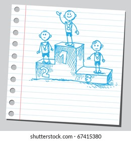 Sketch style illustration of an athlete winner