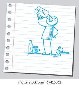 Dibujo de un hombre bebiendo