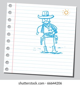 Sketch style illustration of a sheriff