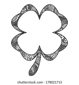 Sketch style lucky clover icon