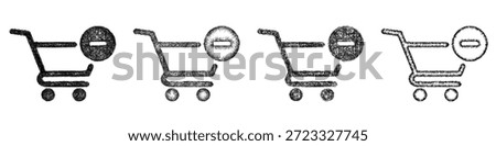 Sketch style minimal remove from cart icon design set