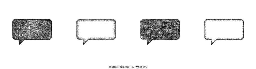 Sketch style minimal tooltip icon design set