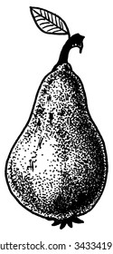 Sketch style pear dot work