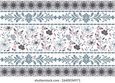 Sketch style rose and leaf design. Seamless pattern in continuous line art. Great for fashion and kitchen fabrics.


