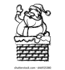 sketch style santa claus. funny cartoon, character, vector illustration.