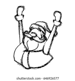 sketch style santa claus. funny cartoon, character, vector illustration.