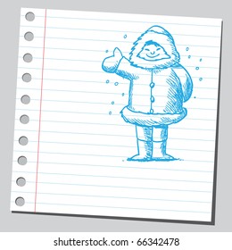 Sketch style vector illustration of an Eskimo