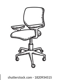 Sketch style vector illustration of an office chair