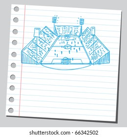 Sketch style vector illustration of a soccer game