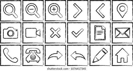 Sketch Style Website Icons