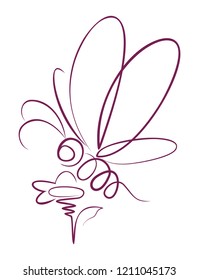 A sketch of the stylized butterfly.
