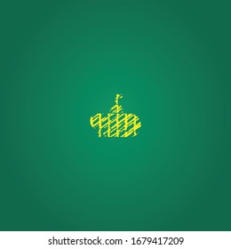 sketch of submarine cartoon sticker design on a chalkboard