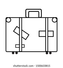 sketch of the suitcase on white background, isolated