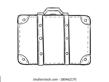 sketch of the suitcase on white background, isolated