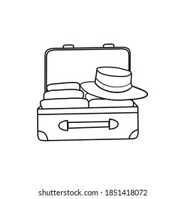 sketch of the suitcase on white background, isolated