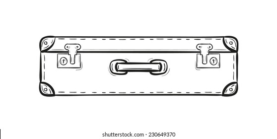 sketch of the suitcase on white background, isolated