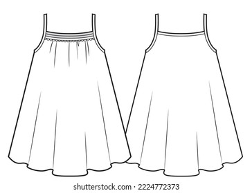 Sketch of the summer dress for a little girl