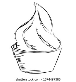 Sketch of a sundae. Ice cream - Vector illustration design