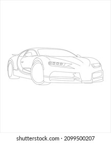 sketch of a supercar version 2, can be used for coloring book, icon, logo, and others