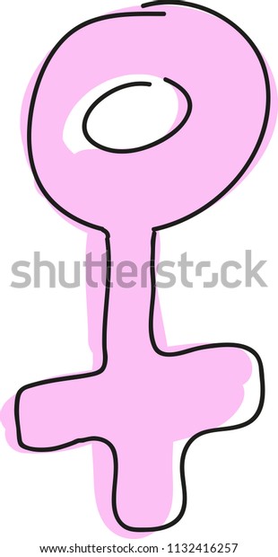 Sketch Symbol Female Sex Vector Stock Vector Royalty Free 1132416257