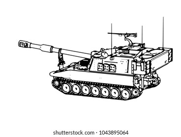 sketch of a tank vector