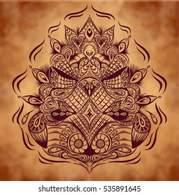 Sketch of tattoo art. Fantasy element. Vector illustration.