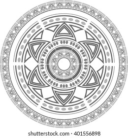 sketch of tattoo ornament design element round grey