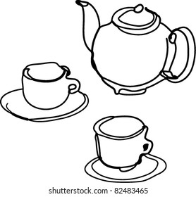 sketch  tea party
