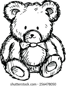 sketch Teddy bear, vector illustration 