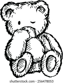 sketch Teddy bear, vector illustration 